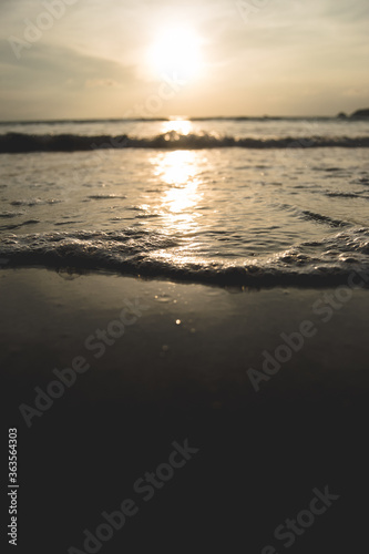Patong Beach - Sunset reflection - Waves