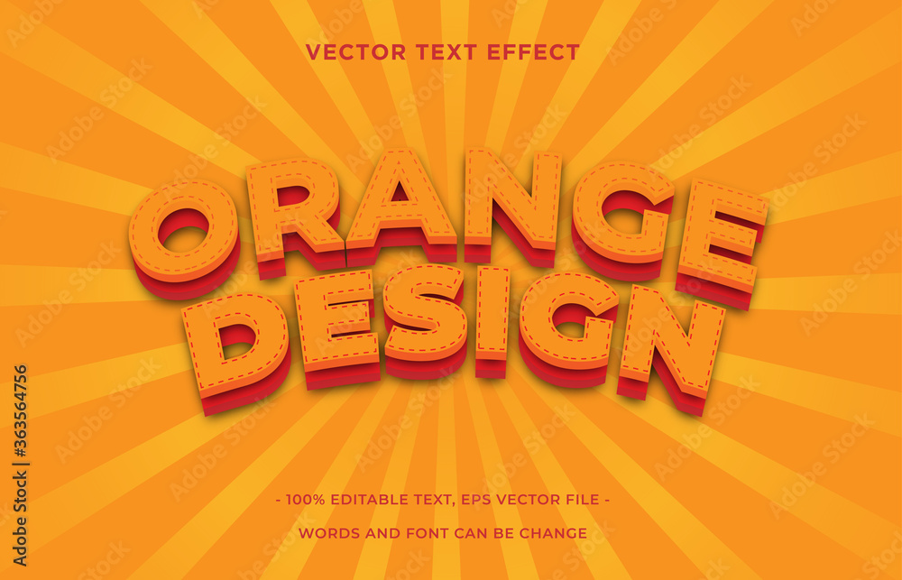 Orange editable text effect