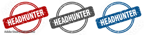 headhunter stamp. headhunter sign. headhunter label set