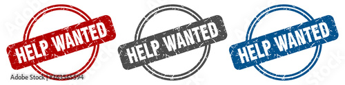 help wanted stamp. help wanted sign. help wanted label set