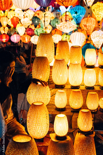 Slika na platnu Lantern on a night market in Vietnam