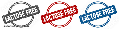 lactose free stamp. lactose free sign. lactose free label set