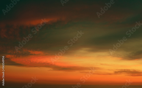 Summer  Sunset background. Panorama. Dramatic sky. © nataliazakharova