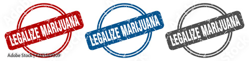 legalize marijuana stamp. legalize marijuana sign. legalize marijuana label set