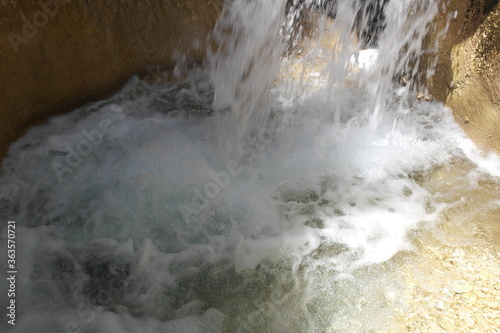 water flowing from a fountain