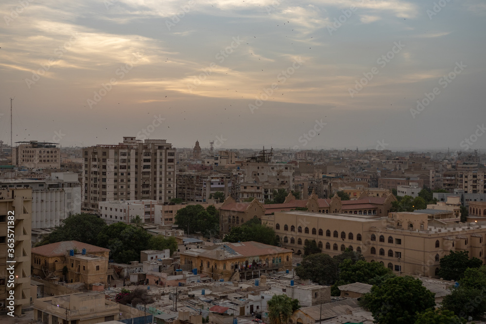 Aerial view of old city area Karachi PAKISTAN
