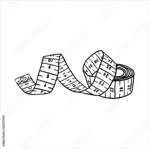 Sewing Meter Icon Vector. Outline Sewing Meter Sign. 