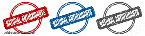 natural antioxidants stamp. natural antioxidants sign. natural antioxidants label set
