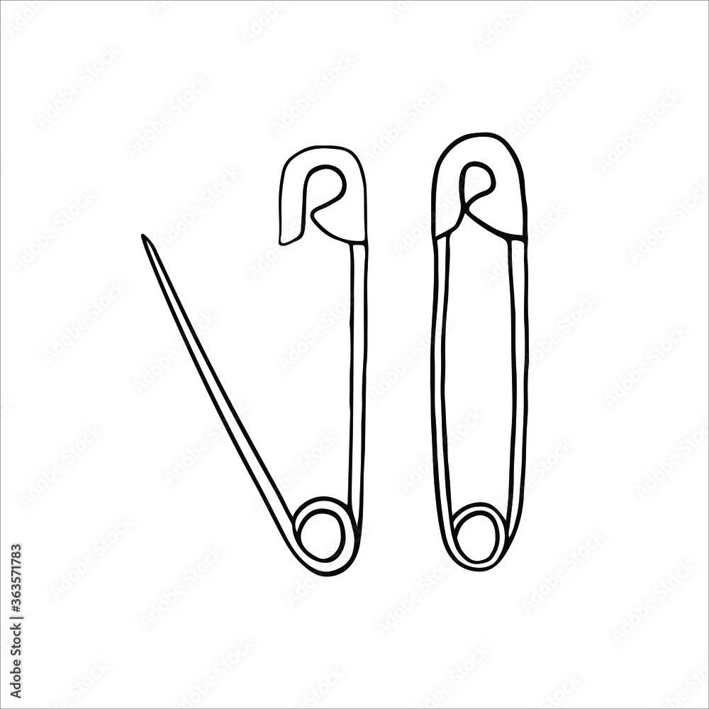 Open and closed pin. Vector illustration. Open and closed pin. Vector illustration.