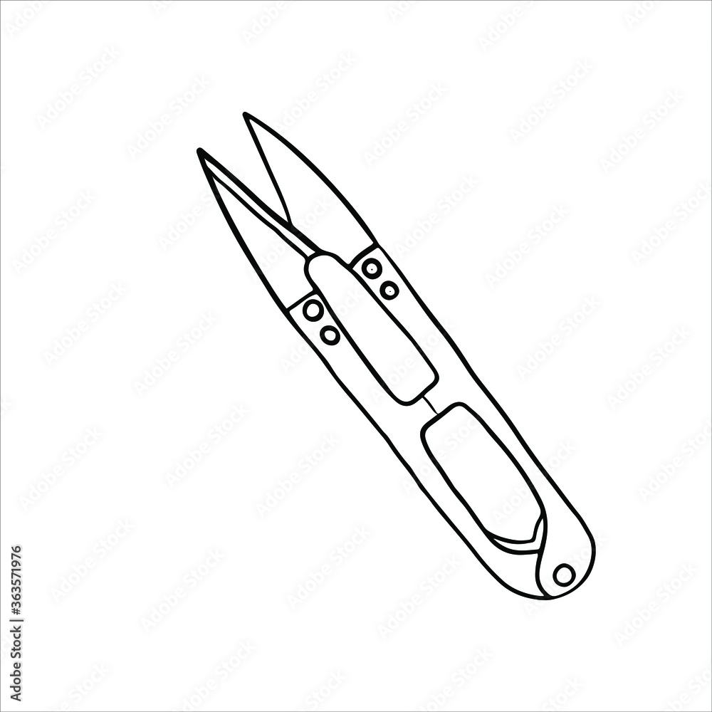 Sewing clippers glyph icon. Silhouette symbol. Thread cutter. Vector illustration