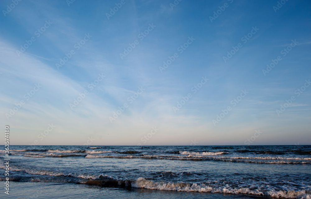 Calming ocean waves in the morning