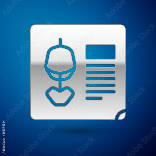 Silver X-ray shots icon isolated on blue background. Vector Illustration.