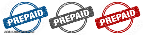 prepaid stamp. prepaid sign. prepaid label set