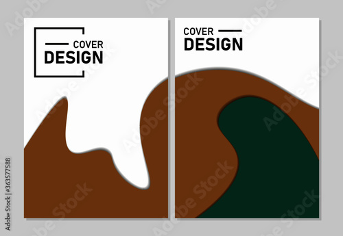 Cover design modern template paper cut design abstract background