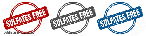 sulfates free stamp. sulfates free sign. sulfates free label set