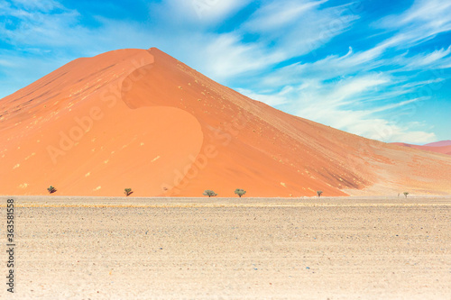 Sand Dune Landscape at Sossusvlei in the Namib Desert, Namibia, Africa 