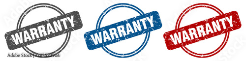 warranty stamp. warranty sign. warranty label set