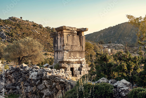 Carta da parati Ancient Lycian sarcophagi along the Western Lycian Way, Turkey