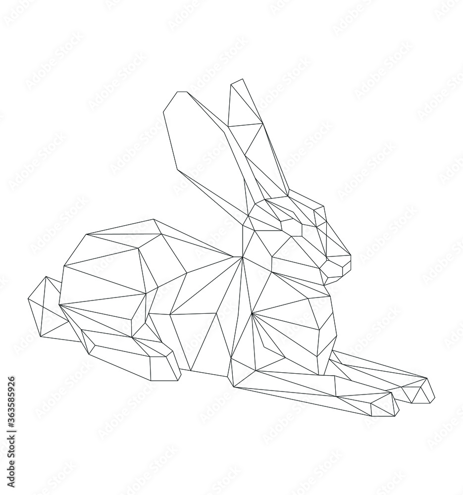 simple polygone vector art of easter rabbit simple polygone vector art of easter rabbit