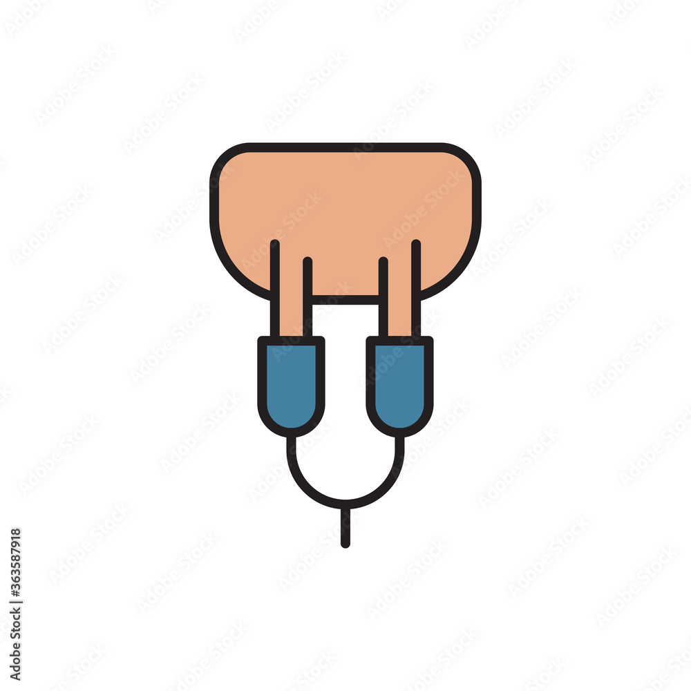 Automatic milking udder vector icon symbol isolated on white background
