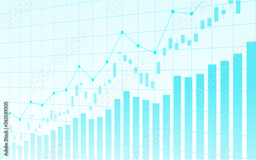 Financial stock market graph on stock market investment trading  Bullish point  Bearish point. trend of graph for business idea and all art work design. vector illustration.