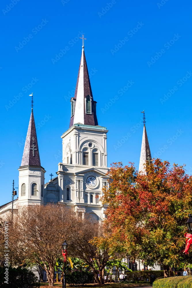 St. Louis Cathedral in New Orleans, Louisiana near Jackson Square in the autumn