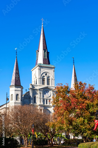 St. Louis Cathedral in New Orleans, Louisiana near Jackson Square in the autumn
