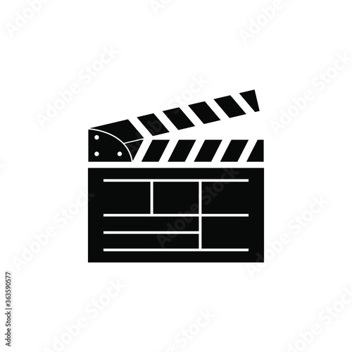 Clapper board icon design isolated on white background. Vector illustration