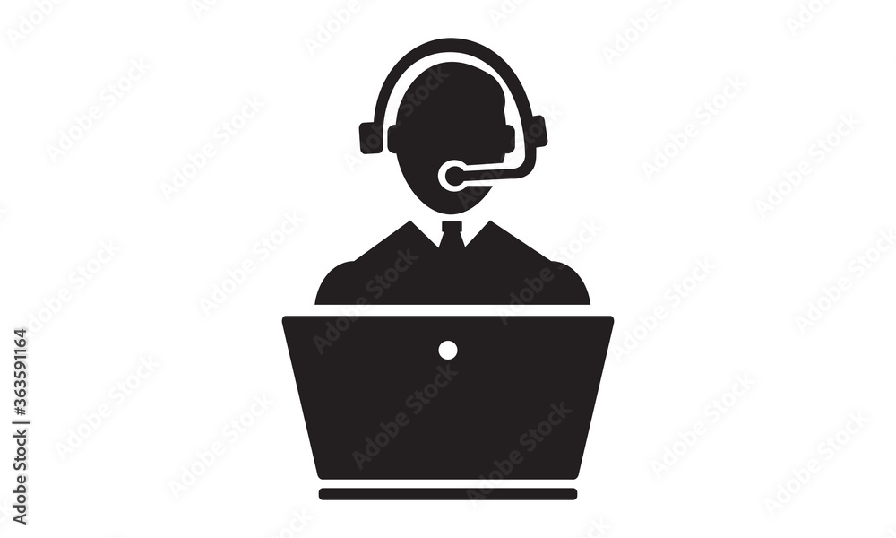 Online customer care icon. vector graphics Online customer care icon. vector graphics