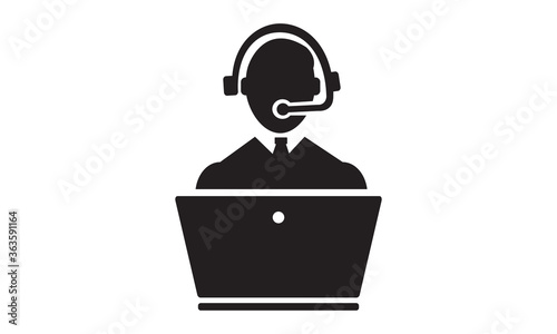 Online customer care icon. vector graphics 