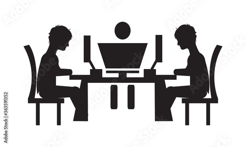 Office co working icon. vector graphics 
