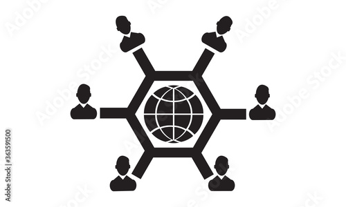 Social networking icon. vector graphics 