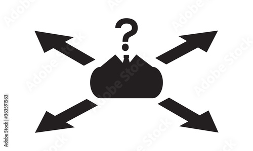 Business Decision 
Making Confusion Icon. vector graphics 
