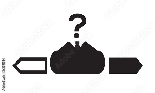 Business Decision 
Making Confusion Icon. vector graphics 