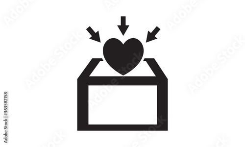 Charity donation icon. vector graphics 