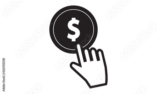 Paid to click icon. vector graphics 