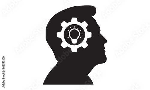 Intellectual thinking icon. vector graphics 