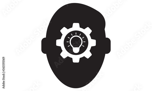 Intellectual thinking icon. vector graphics 