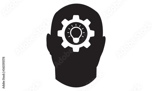 Intellectual thinking icon. vector graphics 