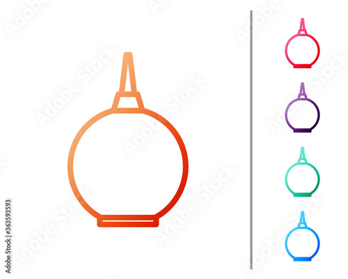 Red line Enema icon isolated on white background. Enema with a plastic tip. Medical pear. Set color icons. Vector Illustration.