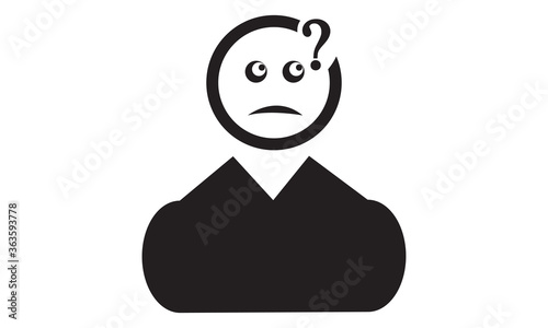 Confusion expression icon. vector graphics 