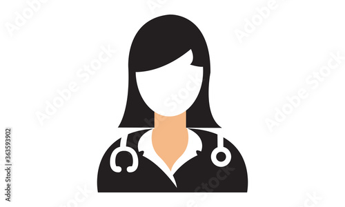 Female Doctor Icon. vector graphics 