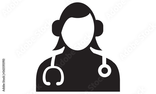 Female Doctor Icon. vector graphics 