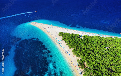 Croatia. Coast as a background from top view. Blue water background from air. Famous place on the Hvar island. Summer seascape from drone. Travel - image © biletskiyevgeniy.com