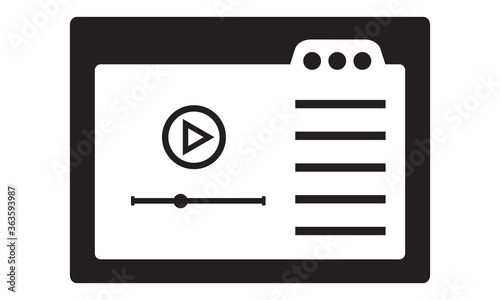 Online video icon. vector graphics 