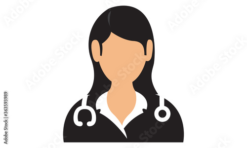 Female Doctor Icon. vector graphics 