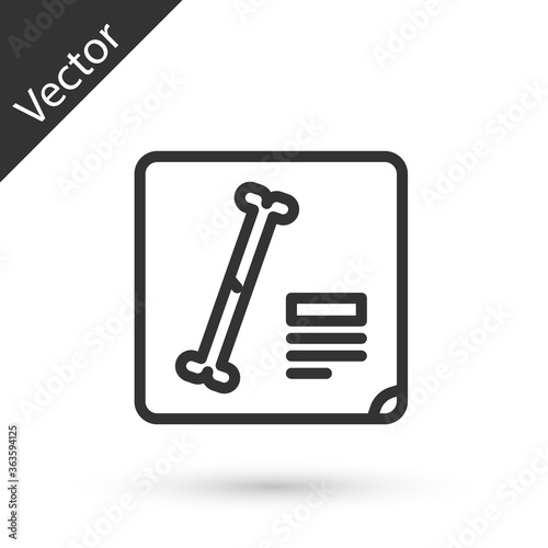 Grey line X-ray shots icon isolated on white background. Vector Illustration.
