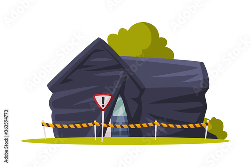 Disinfection of Suburban House, Home Pest Control Service Vector Illustration on White Background