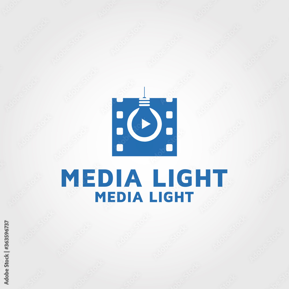 media light vector logo design template idea and inspiration