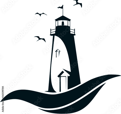 lighthouse silhouette vector illustration